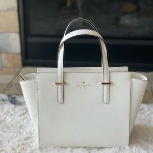 Kate Spade white leather convertible crossbody Satchel